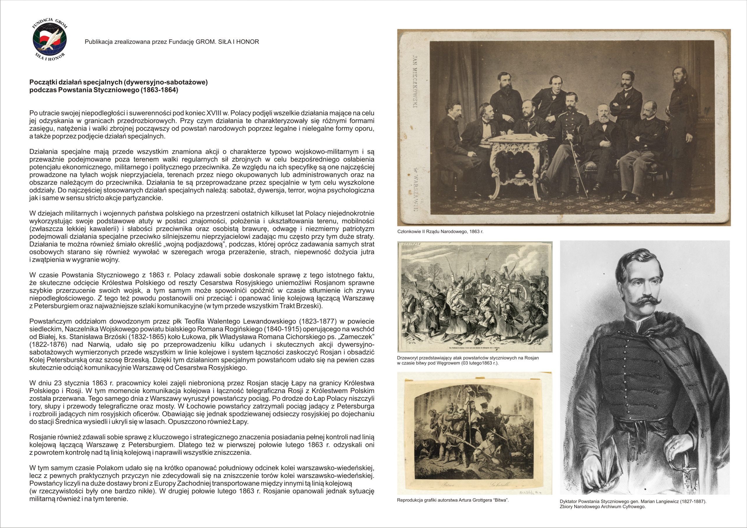 Początki działań specjalnych (dywersyjno-sabotażowe) podczas Powstania Styczniowego (1863-1864)